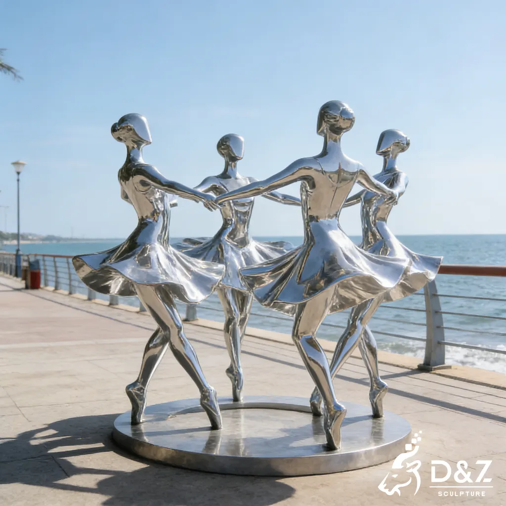 Abstract Dancer Sculpture Modern Metal Ballet Dance Art Deco DZN567-7 Abstract Dancer Sculpture Modern Metal Ballet Dance Art Deco DZN567-7