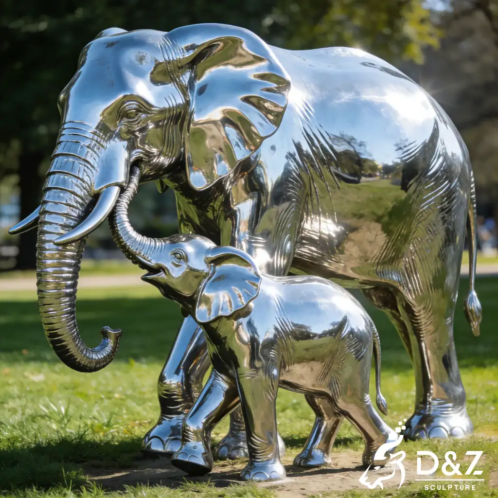 Custom Modern Metal Elephant Family Sculpture for Garden DZN578-2 Custom Modern Metal Elephant Family Sculpture for Garden DZN578-2