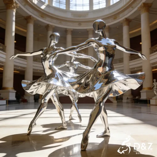 Abstract Dancer Sculpture Modern Metal Ballet Dance Art Deco DZN567-9