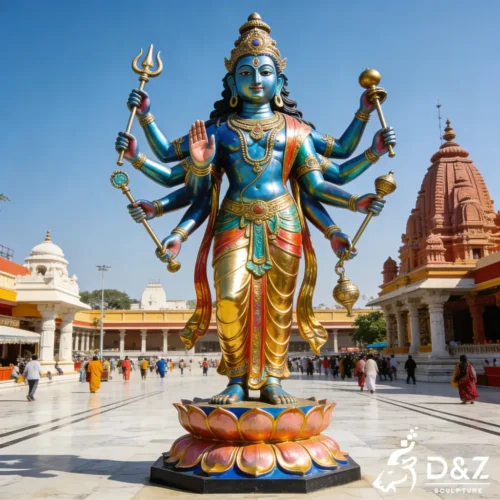 Colorful Modern Vishnu Sculpture Stainless Steel Indian God DZN533-3