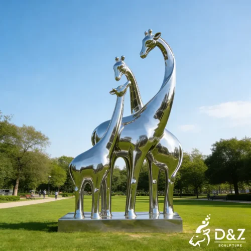 Large Metal Garden Giraffe Family Sculpture Modern Decor DZN574-4 Large Metal Garden Giraffe Family Sculpture Modern Decor DZN574-4