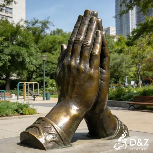 Large Bronze Praying Hands Sculpture Outdoor Garden Art DZN564-6