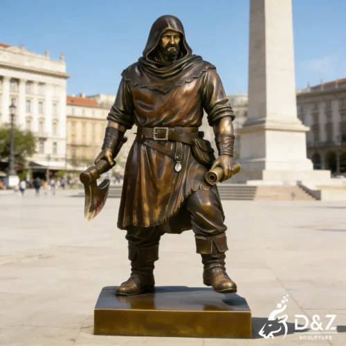 Bronze Medieval Executioner Warrior Sculpture Art DZN468-1