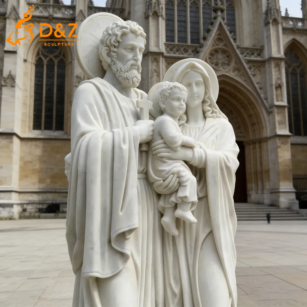 Large Marble Holy Family Sculpture Outdoor Religious Art DZN575-4 Large Marble Holy Family Sculpture Outdoor Religious Art DZN575-4