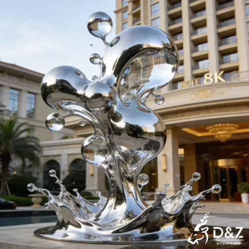 Modern Metal Bubble Water Splash Sculpture for Hotel DZN576-6