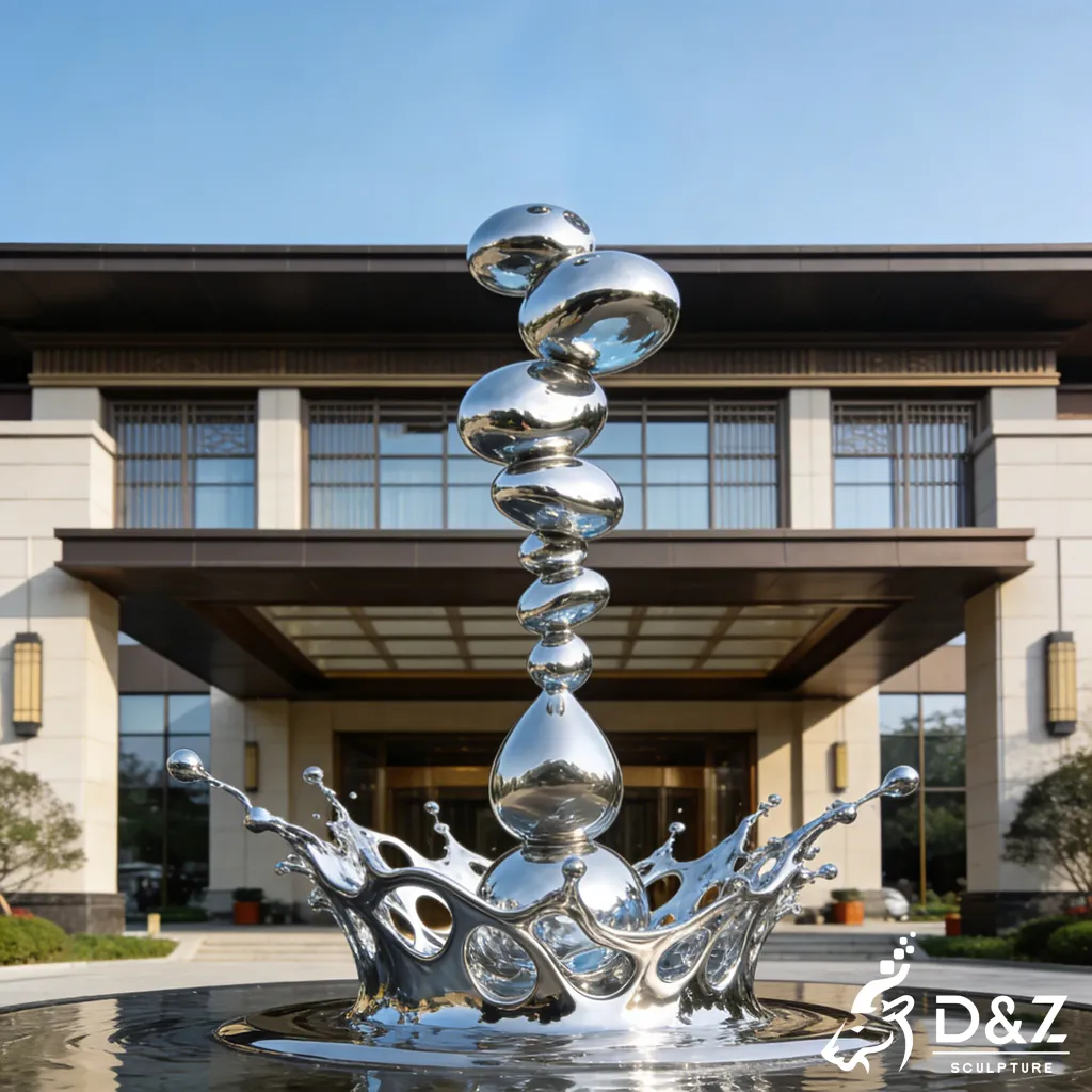 Modern Metal Bubble Water Splash Sculpture for Hotel DZN576-7 Modern Metal Bubble Water Splash Sculpture for Hotel DZN576-7