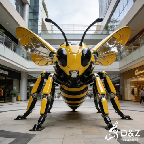Mechanical Large Bee Statue Outdoor Modern Metal Decor DZN556-1