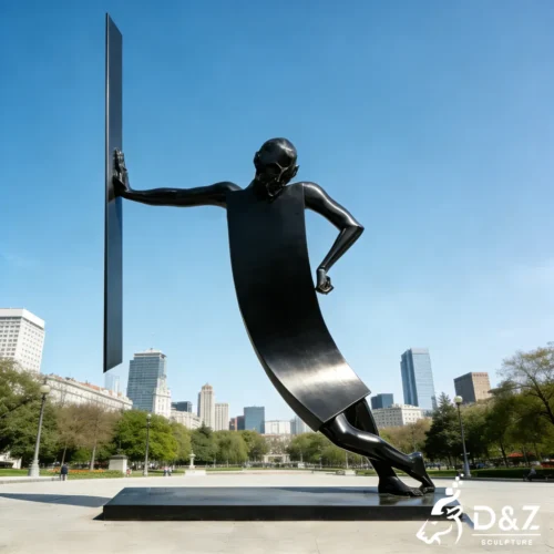 Surreal Abstract Human Figure Sculpture Brushed Metal Art DZN562-7