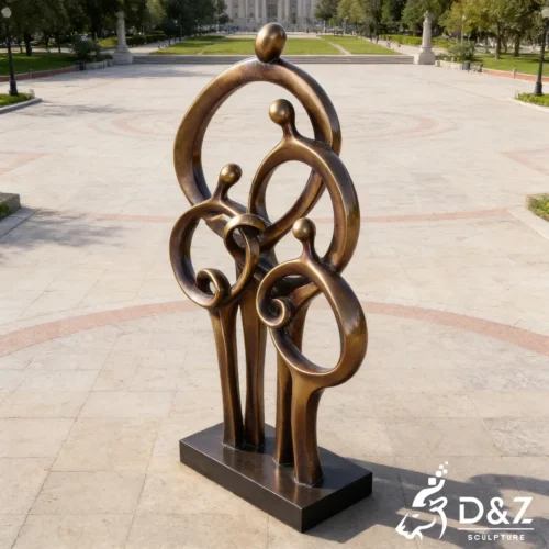 Modern Abstract Family Sculpture Outdoor Metal Figure Art DZN577-1