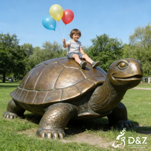 Bronze Large Tortoise Statue for Garden Playground DZN548-3 Bronze Large Tortoise Statue for Garden Playground DZN548-3