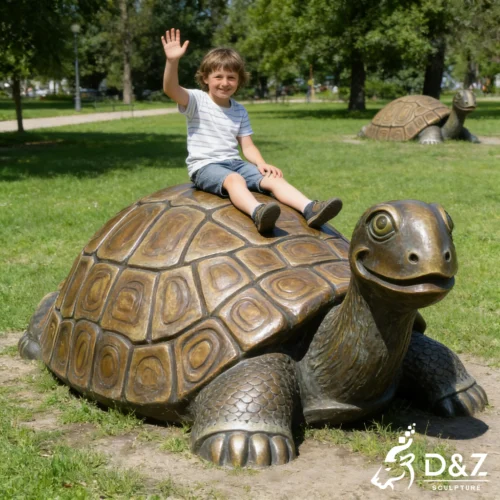 Bronze Large Tortoise Statue for Garden Playground DZN548-7