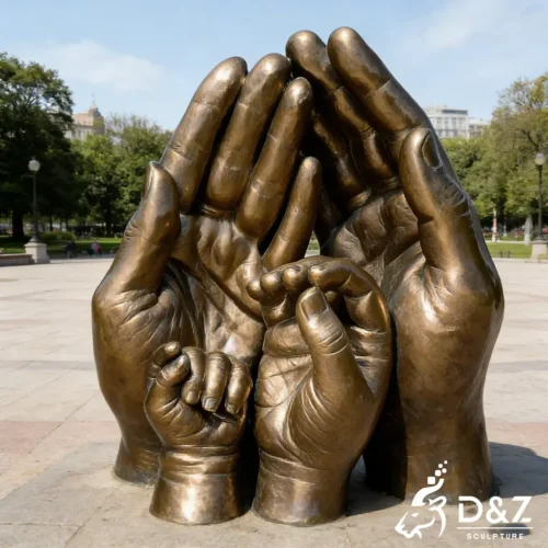 Custom Large Bronze Family Hand Sculpture Garden Decor DZN579-7 Custom Large Bronze Family Hand Sculpture Garden Decor DZN579-7