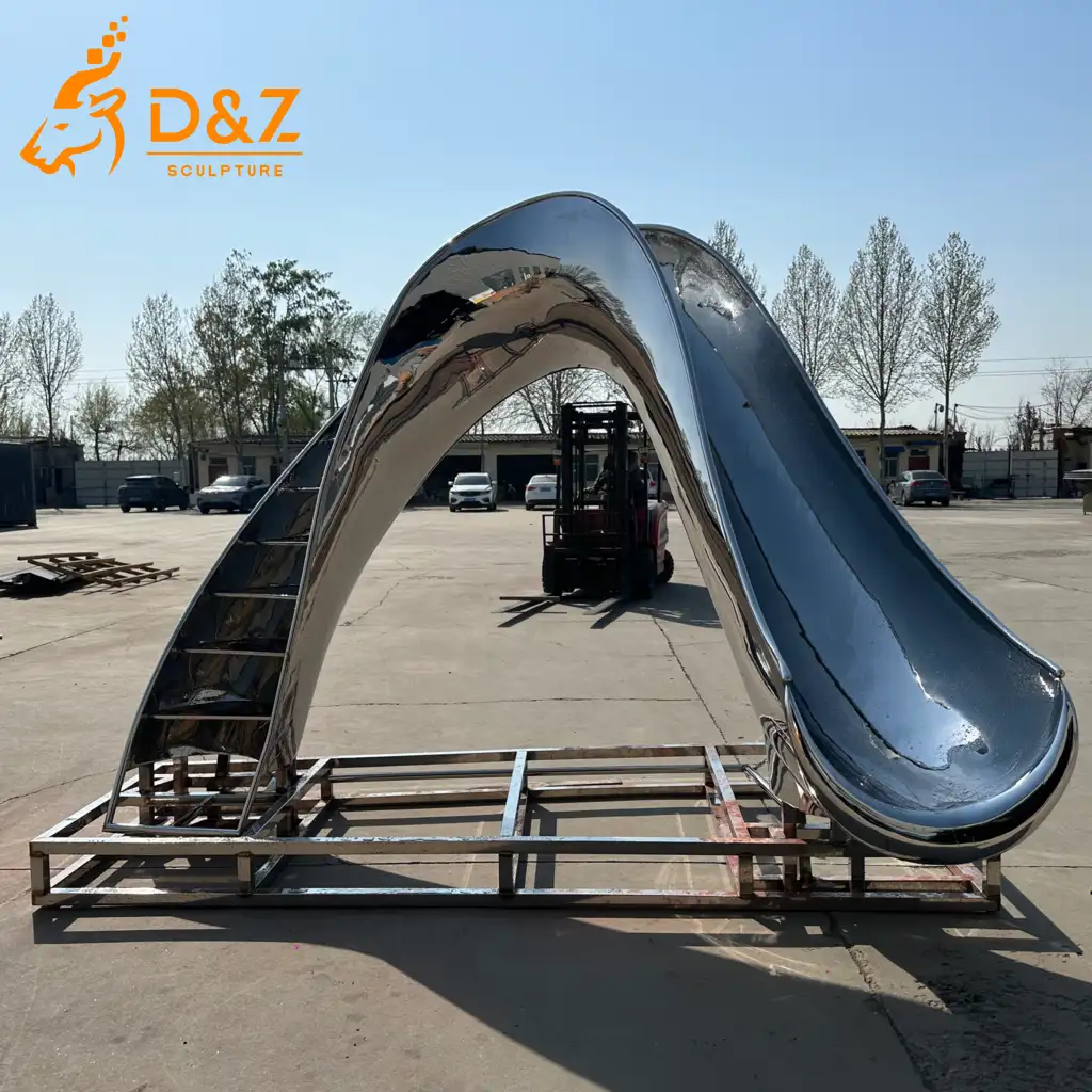 Modern Abstract Arch Fountain with Stairs Outdoor Water Feature DZN591-2 Modern Abstract Arch Fountain with Stairs Outdoor Water Feature DZN591-2