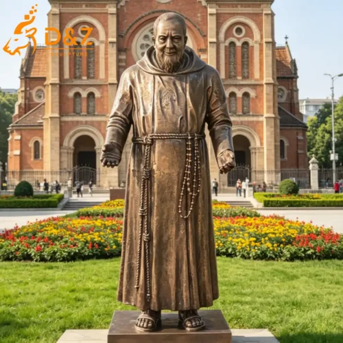 Outdoor Bronze St Padre Pio Garden Statue Catholic Saint DZN623-1