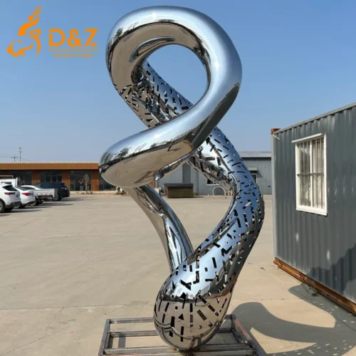 Abstract Metal Hollow Mobius Ring Sculpture Ornaments DZN590-8