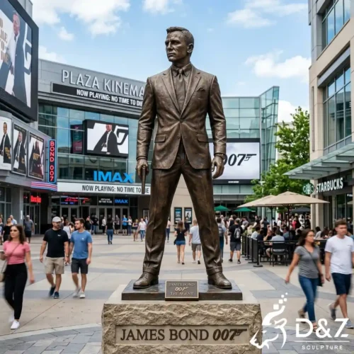 Life-size 007 James Bond Statue Bronze Hollywood Star DZN628-1