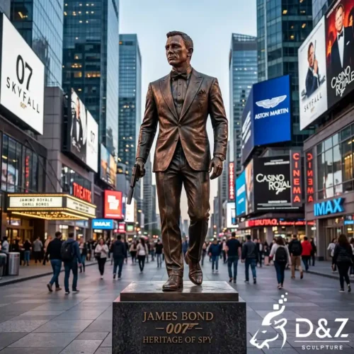 Life-size 007 James Bond Statue Bronze Hollywood Star DZN628-5