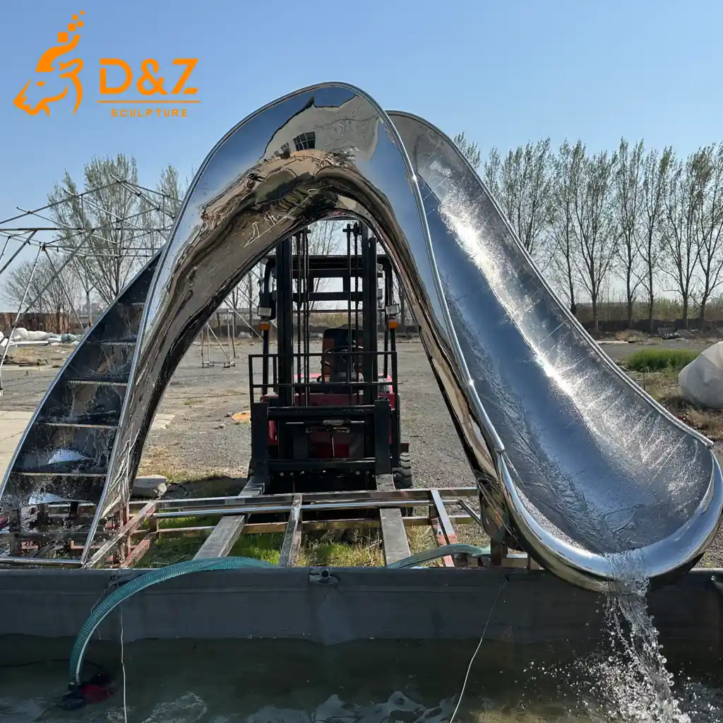 Modern Abstract Arch Fountain with Stairs Outdoor Water Feature DZN591-4 Modern Abstract Arch Fountain with Stairs Outdoor Water Feature DZN591-4