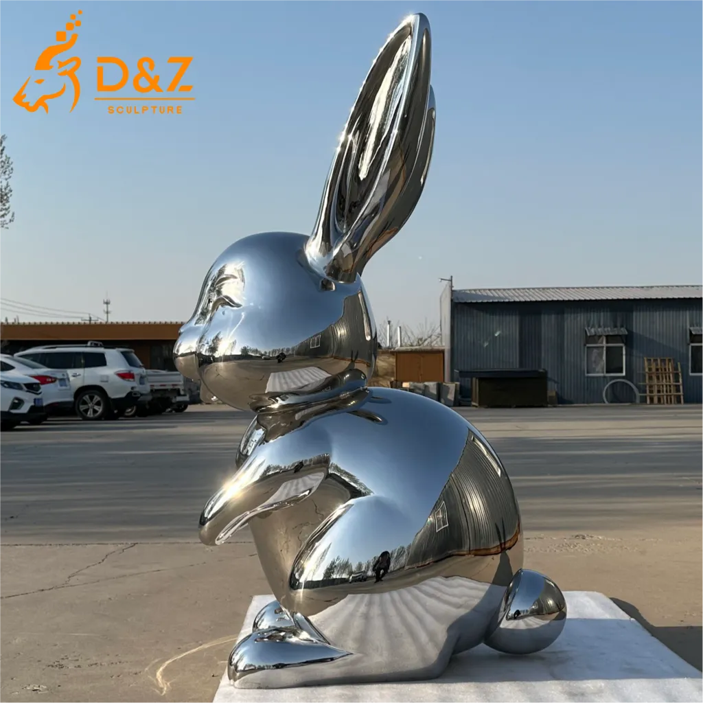 Large Metal Rabbit Garden Sculpture Outdoor Cute Bunny DZN589-7 Large Metal Rabbit Garden Sculpture Outdoor Cute Bunny DZN589-7