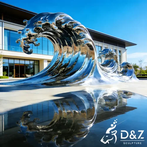 Modern Metal Wave Sculpture Art for School Hotel Patio DZN601-2 Modern Metal Wave Sculpture Art for School Hotel Patio DZN601-2