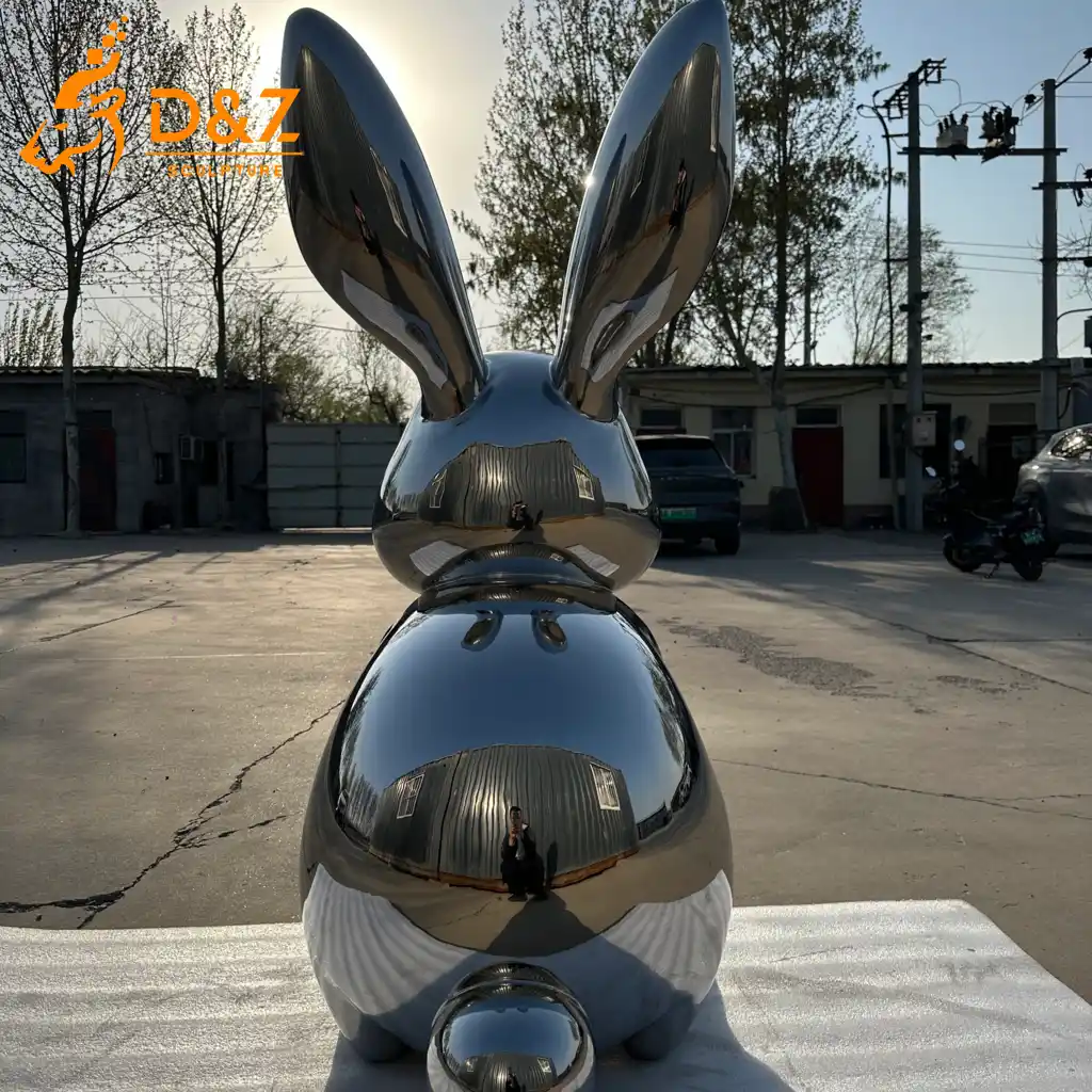 Large Metal Rabbit Garden Sculpture Outdoor Cute Bunny DZN589-3 Large Metal Rabbit Garden Sculpture Outdoor Cute Bunny DZN589-3