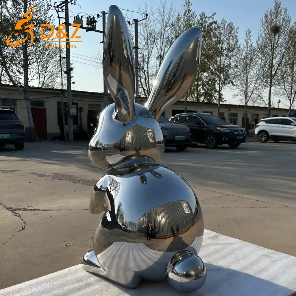 Large Metal Rabbit Garden Sculpture Outdoor Cute Bunny DZN589-5 Large Metal Rabbit Garden Sculpture Outdoor Cute Bunny DZN589-5