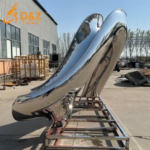 Modern Abstract Arch Fountain with Stairs Outdoor Water Feature DZN591-1