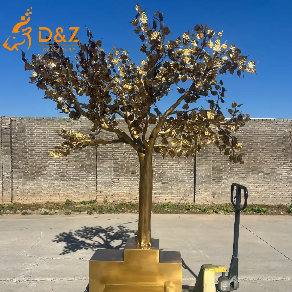 Large Modern Metal Gold Tree Sculpture Outdoor Garden Decor DZN594-6 Large Modern Metal Gold Tree Sculpture Outdoor Garden Decor DZN594-6