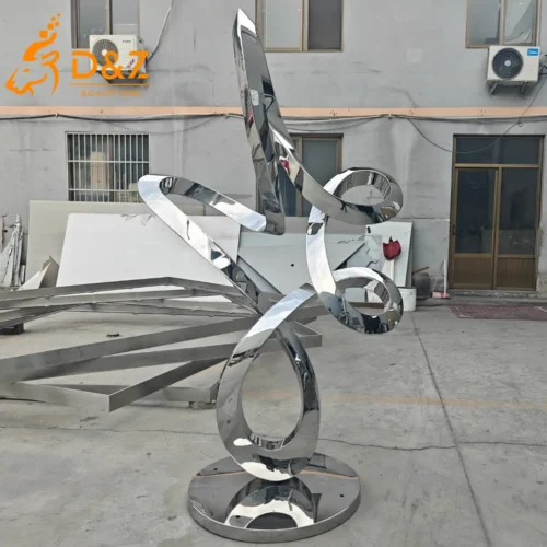 Abstract Garden Sculpture Modern Decorative Twisted Ribbon DZN595-1