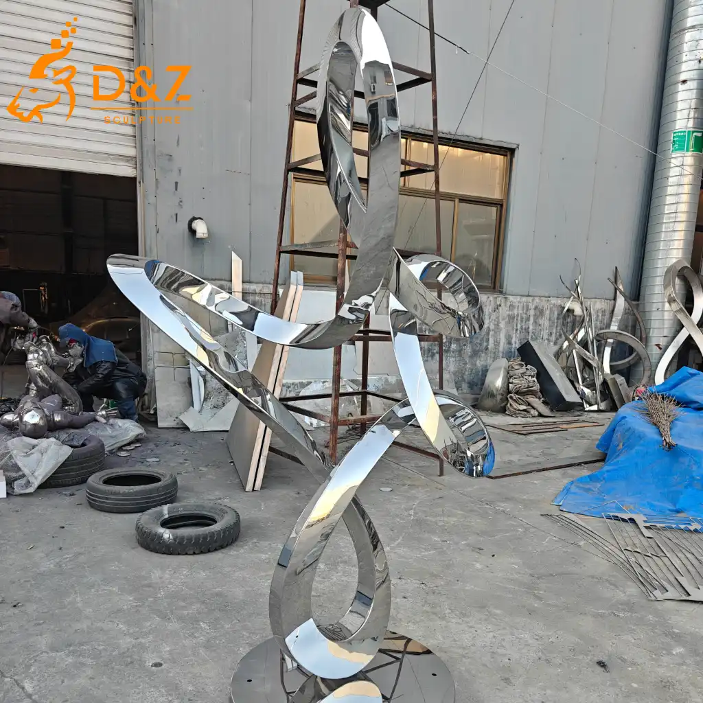 Abstract Garden Sculpture Modern Decorative Twisted Ribbon DZN595-3 Abstract Garden Sculpture Modern Decorative Twisted Ribbon DZN595-3