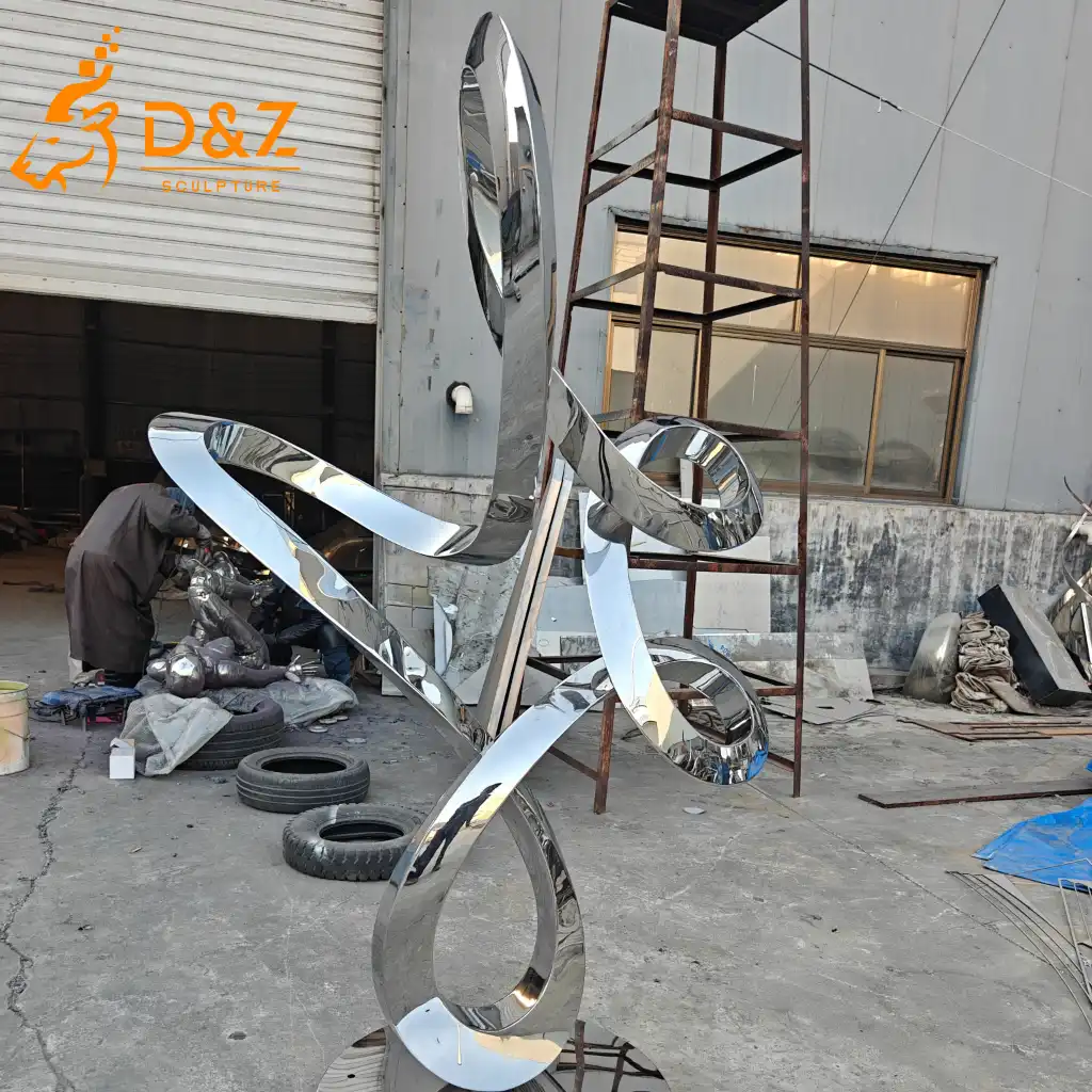 Abstract Garden Sculpture Modern Decorative Twisted Ribbon DZN595-4 Abstract Garden Sculpture Modern Decorative Twisted Ribbon DZN595-4