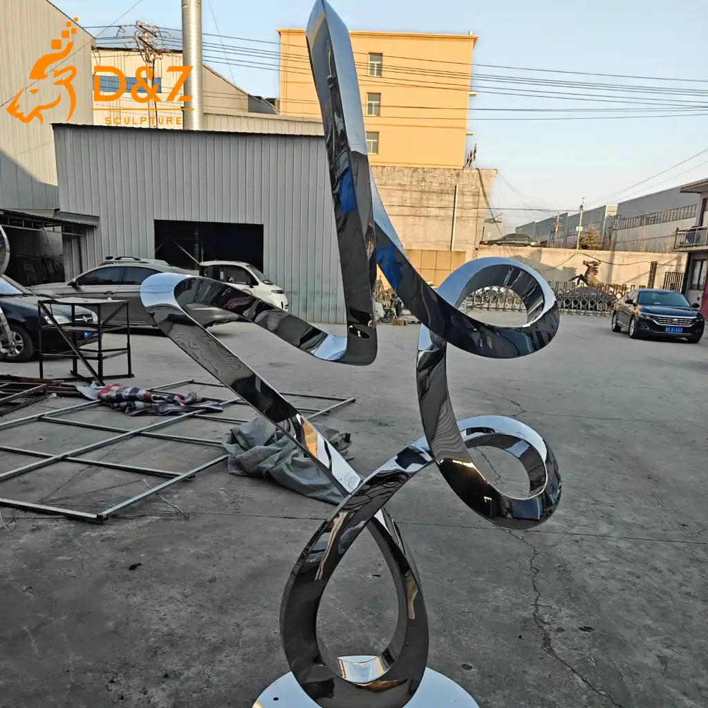 Abstract Garden Sculpture Modern Decorative Twisted Ribbon DZN595-5 Abstract Garden Sculpture Modern Decorative Twisted Ribbon DZN595-5