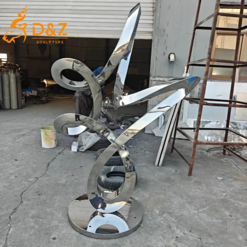 Abstract Garden Sculpture Modern Decorative Twisted Ribbon DZN595-6