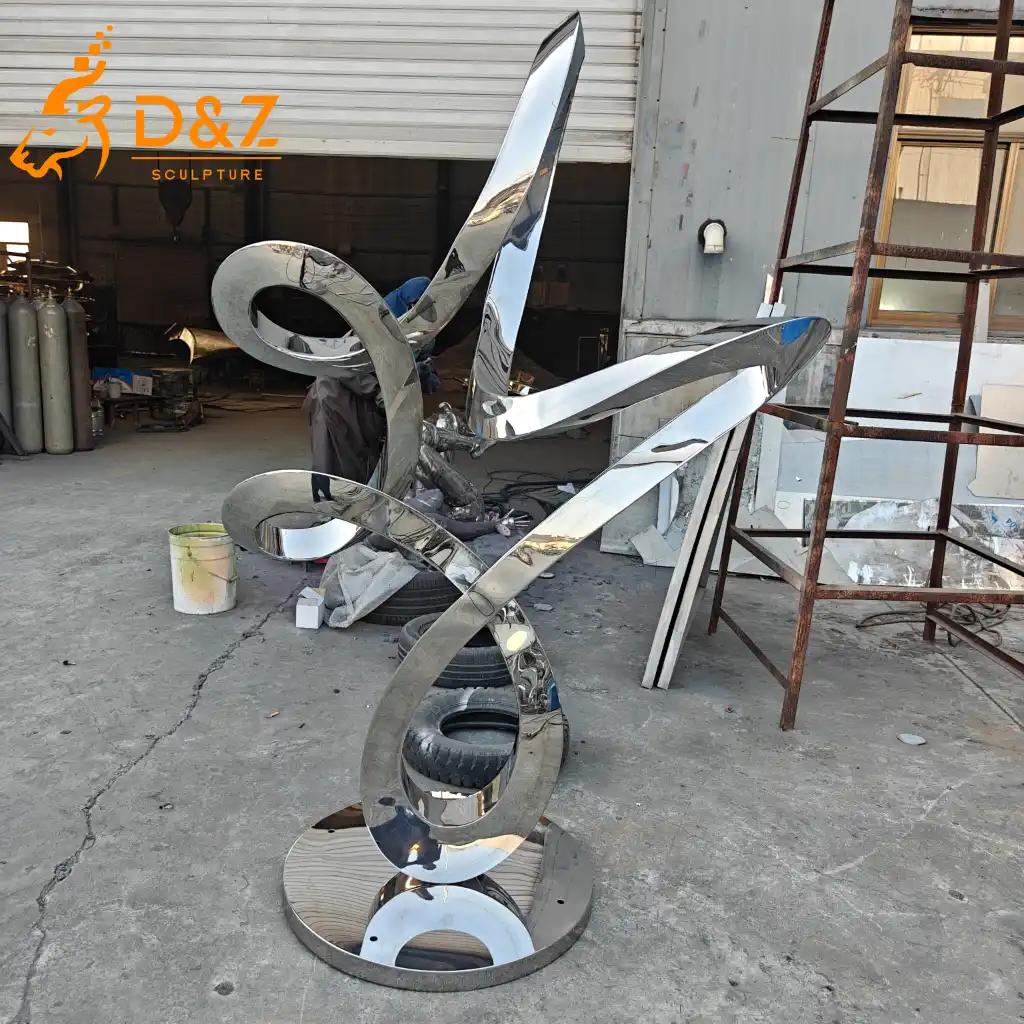 Abstract Garden Sculpture Modern Decorative Twisted Ribbon DZN595-6 Abstract Garden Sculpture Modern Decorative Twisted Ribbon DZN595-6