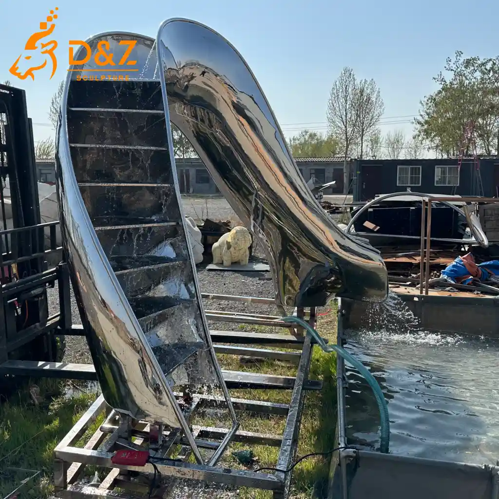 Modern Abstract Arch Fountain with Stairs Outdoor Water Feature DZN591-5 Modern Abstract Arch Fountain with Stairs Outdoor Water Feature DZN591-5