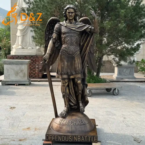 Bronze St Archangel Michael Garden Statue Religious Art DZN615-3