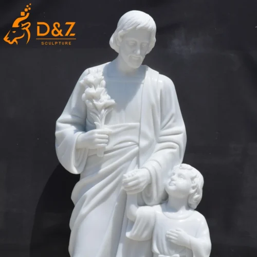 Marble St Joseph Garden Statue with Jesus for Home Sale DZN616-4