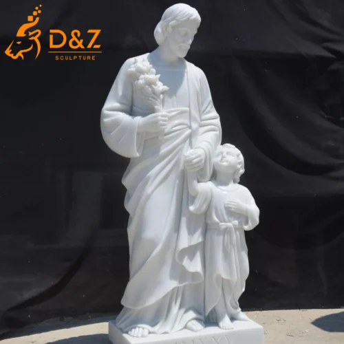 Marble St Joseph Garden Statue with Jesus for Home Sale DZN616-1