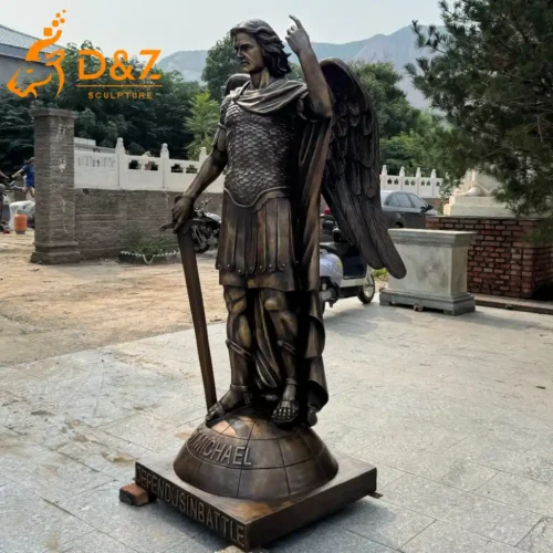 Bronze St Archangel Michael Garden Statue Religious Art DZN615-6