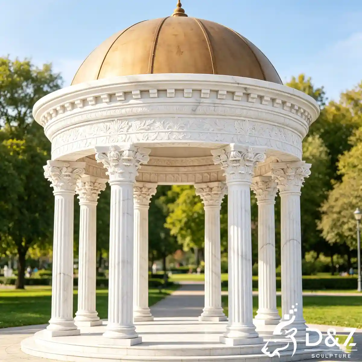  22 Marble Gazebo Designs Luxury Outdoor Stone Pavilions-6