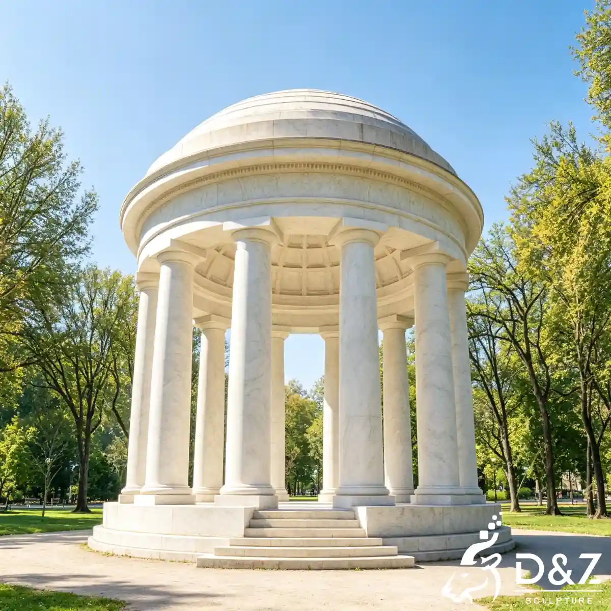  22 Marble Gazebo Designs Luxury Outdoor Stone Pavilions-7