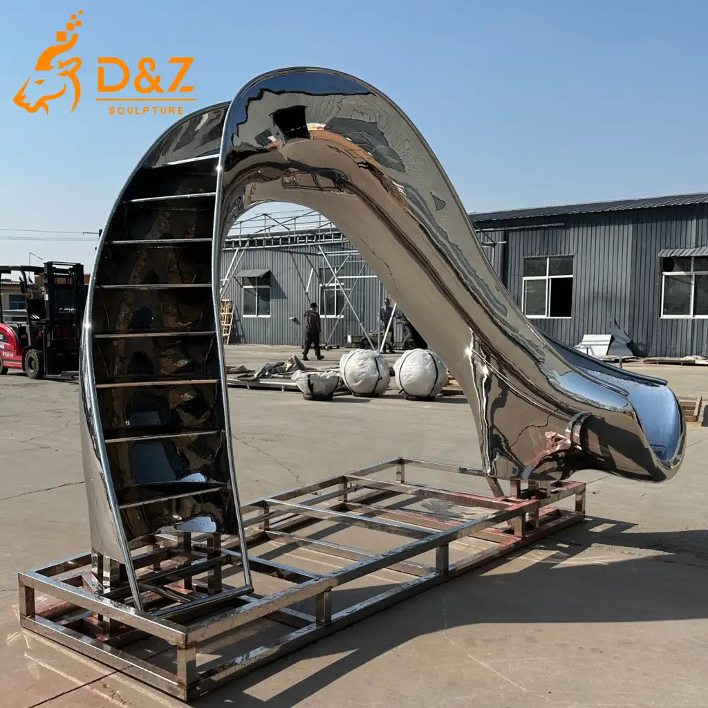 Modern Abstract Arch Fountain with Stairs Outdoor Water Feature DZN591-8 Modern Abstract Arch Fountain with Stairs Outdoor Water Feature DZN591-8