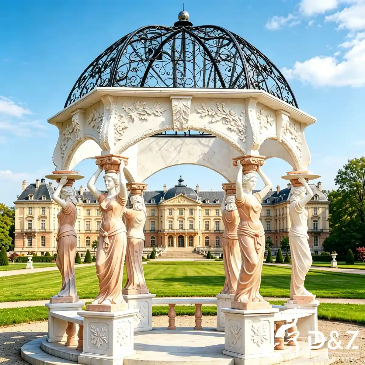  22 Marble Gazebo Designs Luxury Outdoor Stone Pavilions-12