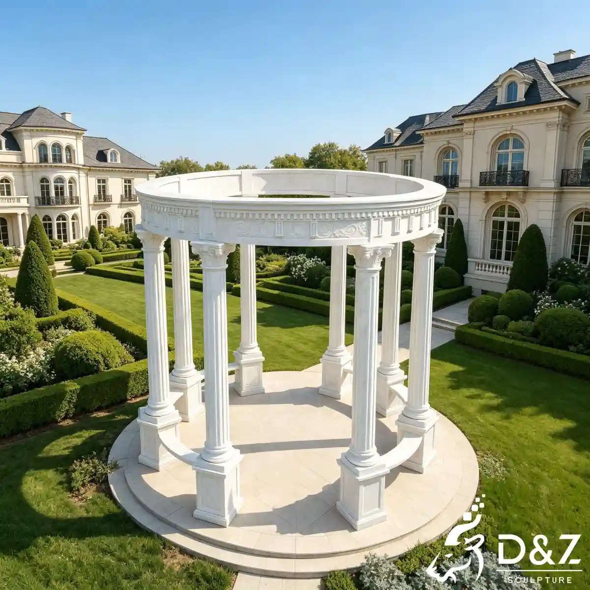  22 Marble Gazebo Designs Luxury Outdoor Stone Pavilions-15