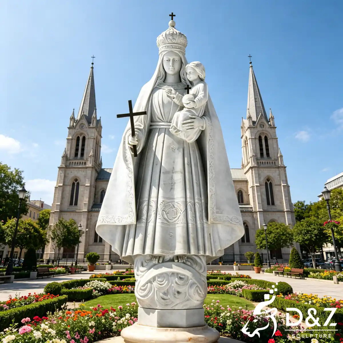 25 Sacred Outdoor Catholic Garden Statues for Faith & Blessing-4