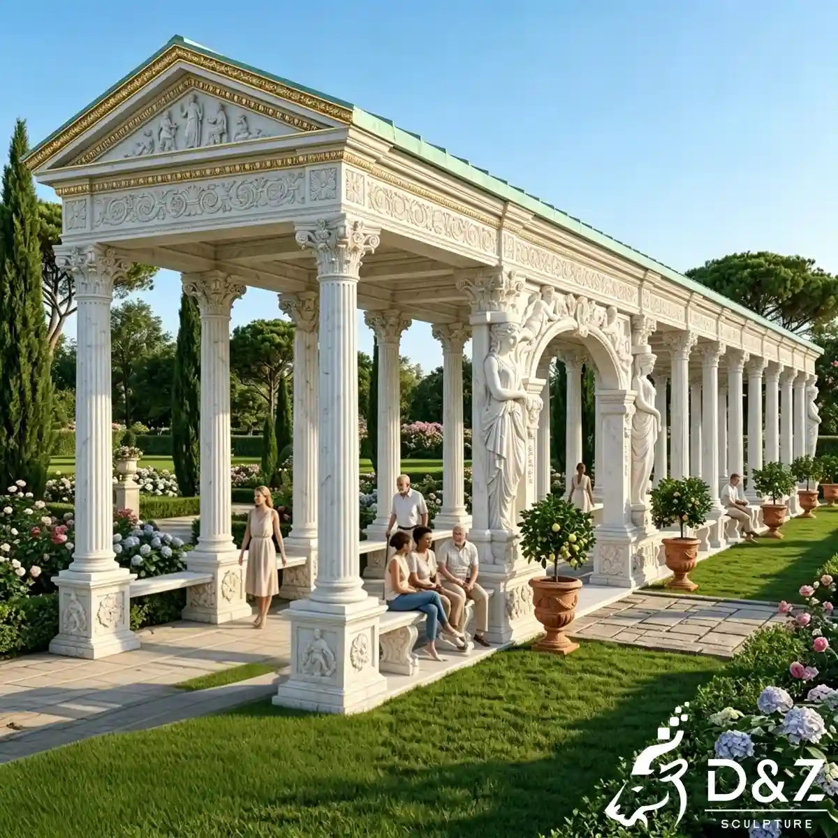  22 Marble Gazebo Designs Luxury Outdoor Stone Pavilions-3