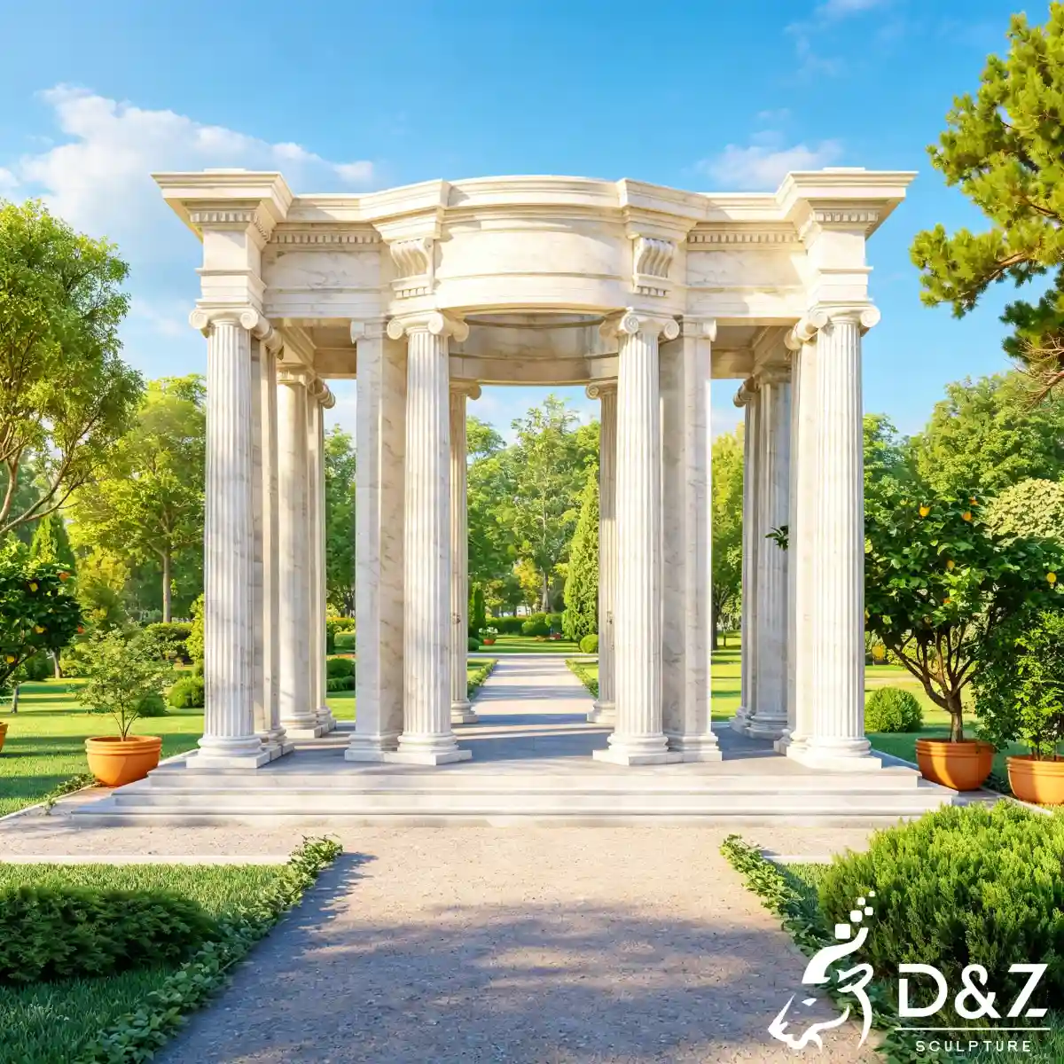  22 Marble Gazebo Designs Luxury Outdoor Stone Pavilions-10
