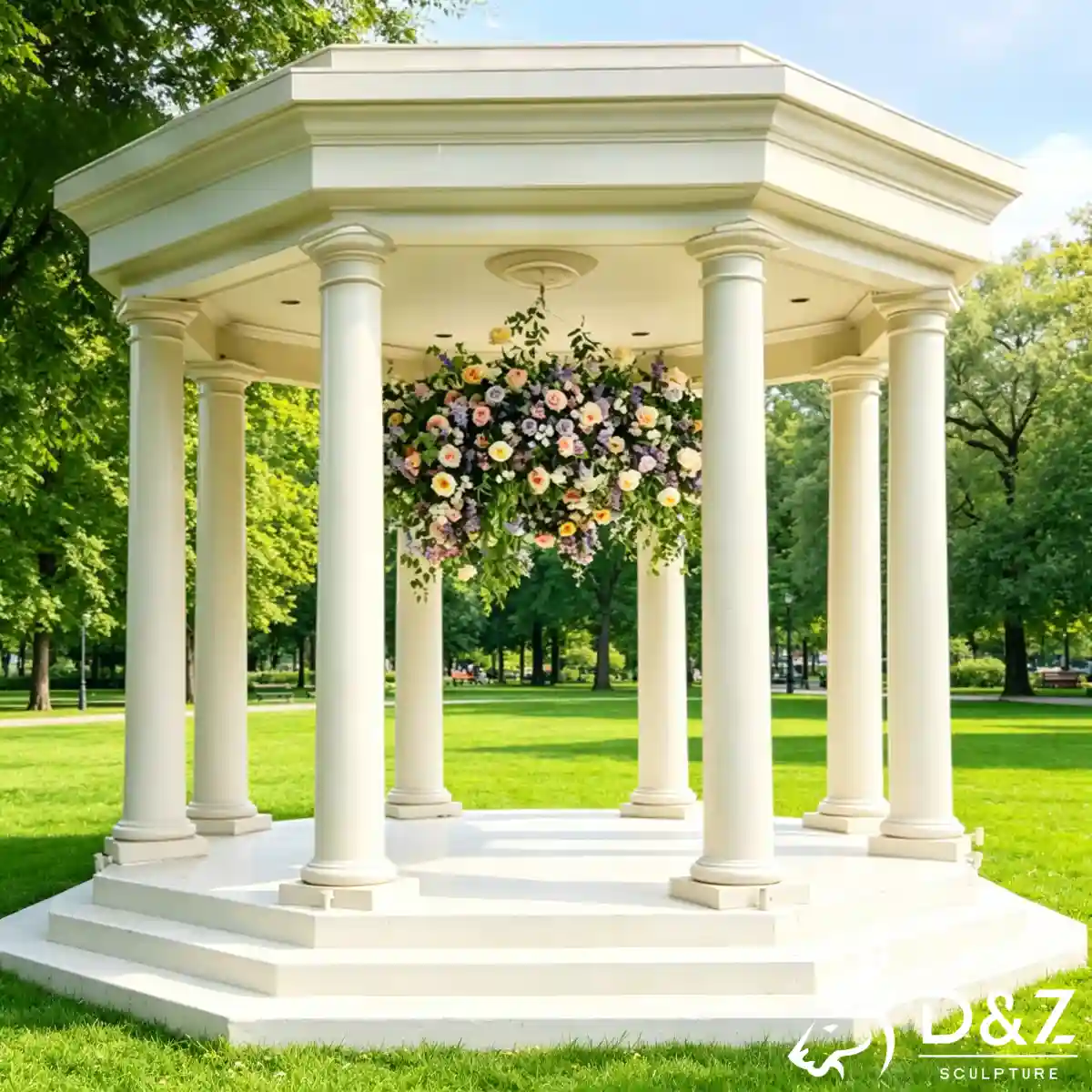 22 Marble Gazebo Designs Luxury Outdoor Stone Pavilions-13