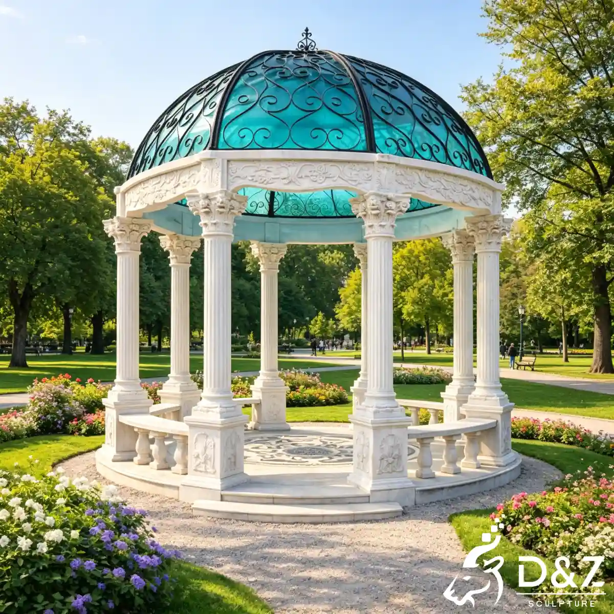 22 Marble Gazebo Designs Luxury Outdoor Stone Pavilions-21