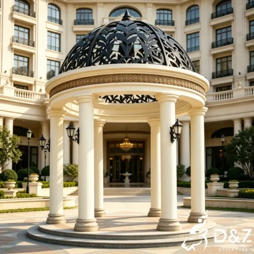 Wrought Iron Dome Gazebo Luxury Outdoor Garden Pavilion DZN627-5